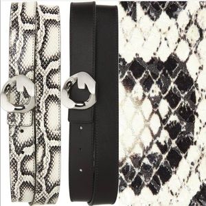 NWT Givenchy G-Chain Reversible Snake Embossed Leather Belt